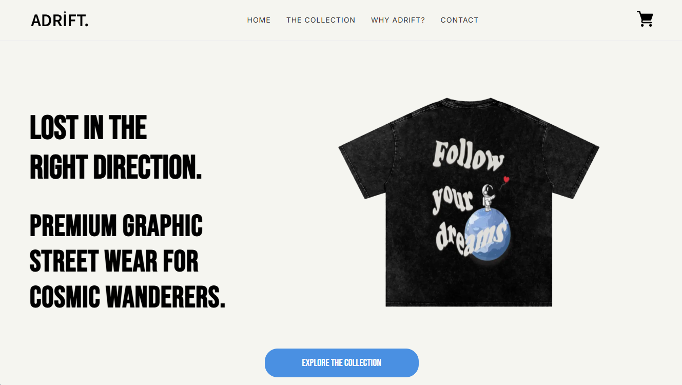 screen shot of Product Landing Page