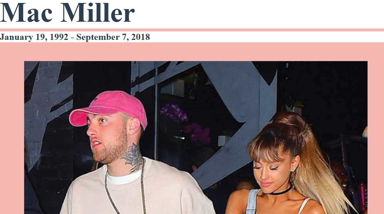  screenshot of tribute site